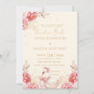 Invitation Élégant Floral Romantique Notre Mariage