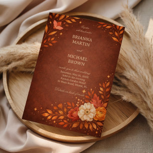 Invitation Élégant Floral Rustique Automnal