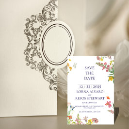 Invitation Elegant Floral Save the Date Card