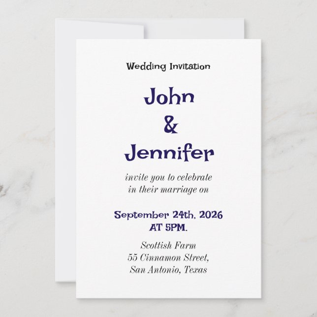 Invitation Elegant Floral Wedding (Devant)