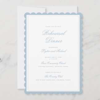 Invitation Elegant Floral Wreath Monogram Rehearsal Dinner