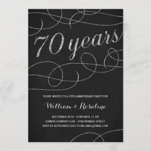 Invitation Elegant Flourish   70e anniversaire de mariage