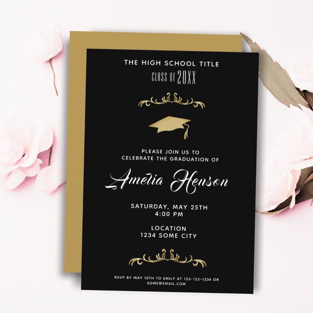 Invitation Elégant Foliage Graduate Photo Party (Créateur téléchargé)