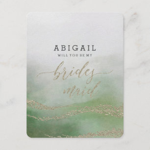 Invitation Elégant Foliing Aquarelle Serez-Vous Bridesmaid