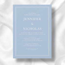 Invitation Élégant Formal Powder Blue Mariage virtuel