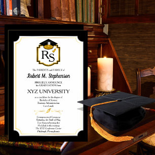 Invitation Élégant Formel Université Remise des diplômes