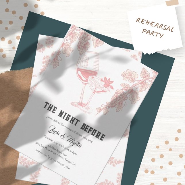 Invitation Élégant Fruits de raisin Dîner de répétition Champ (Créateur téléchargé)