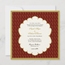 Invitation Elegant Ganesh or et rouge mariage indien