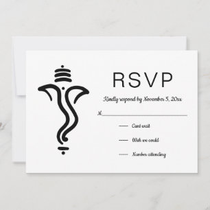 Invitation Élégant Ganesh simple  Indian God RSVP