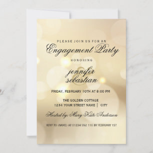 Invitation Elegant Gold Bokeh Light Chic Engagement Party