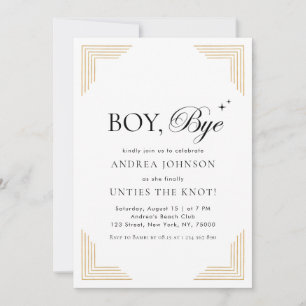 Invitation Élégant Gold Boy Bye Soirée de rupture de divorce