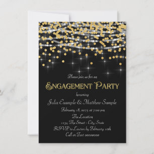 Invitation Élégant Gold Confetti
