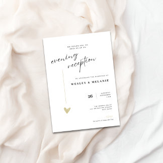 Invitation Elegant Gold Evening Reception Wedding
