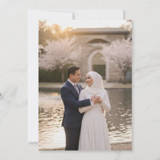 Invitation Elegant Gold Floral Islamic Wedding Nikah & Photo
