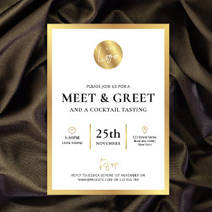 Invitation Elegant Gold Logo Networking Meet & Greet Event