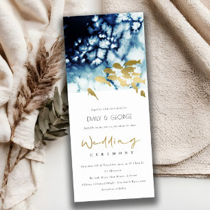 INVITATION ELÉGANT GOLD NAVY SOUS L'EAU MARIAGE POISSON DE ME