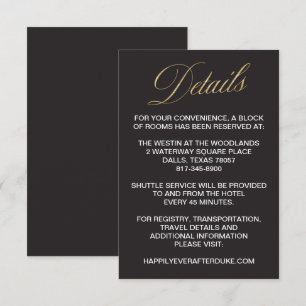 Invitation Elegant Gold New Years Eve Mariage Detail Card