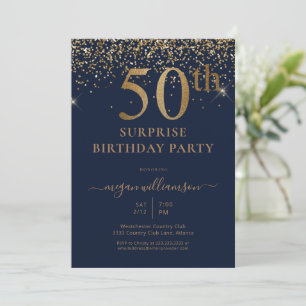 Invitation Elégant Gold Parties scintillant Amusement Marine