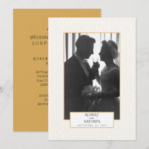 Invitation Elégant Gold Photo 50e Mariage Anniversaire Party