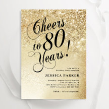 Elegant Gold Surprise 80e anniversaire