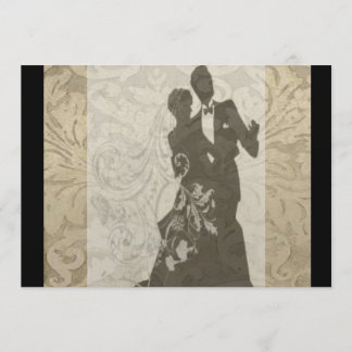 Invitation Elegant Gold Vintage Mariage damassé