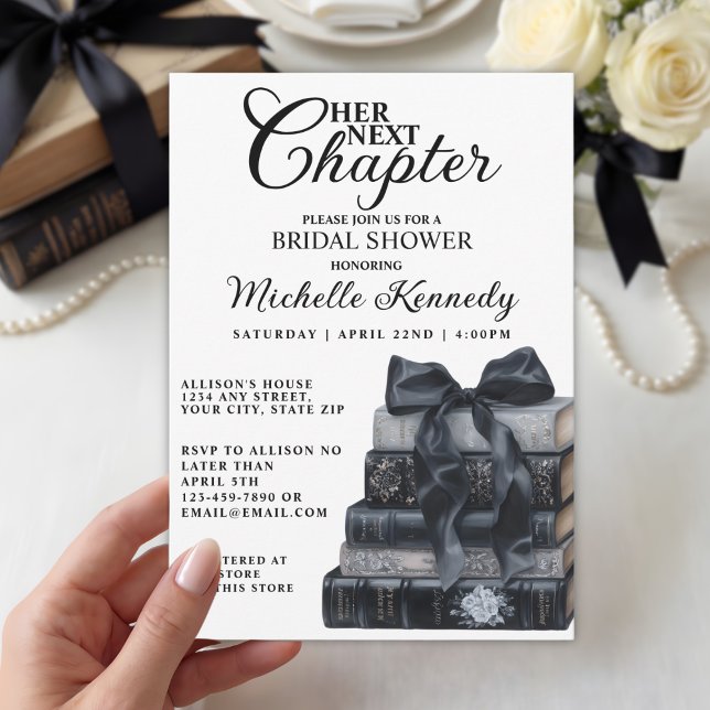 Invitation Elegant Gothic Book Themed Bridal Shower  (Créateur téléchargé)