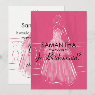 Invitation Elégant Gown Serez-Vous Jr Bridesmaid Card