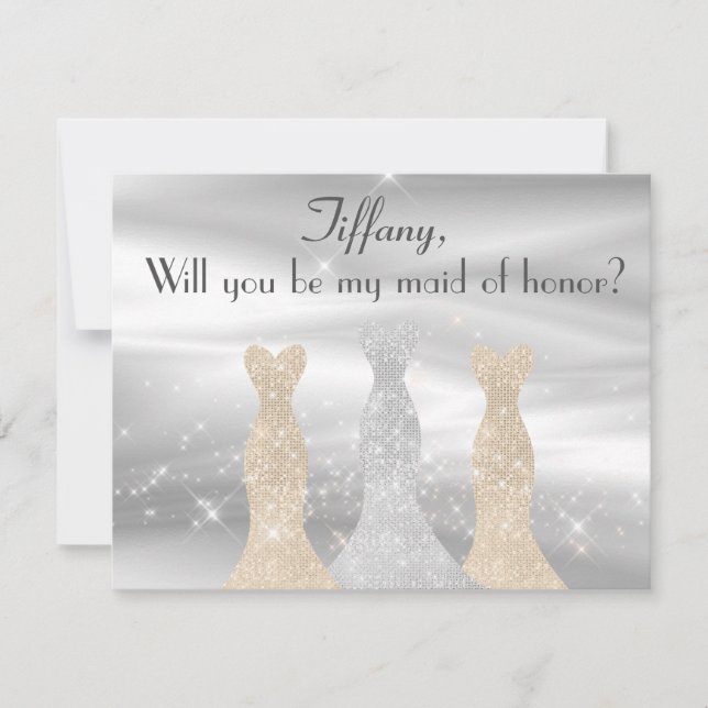 Invitation Elegant Gowns Maid of Honor proposition (Devant)