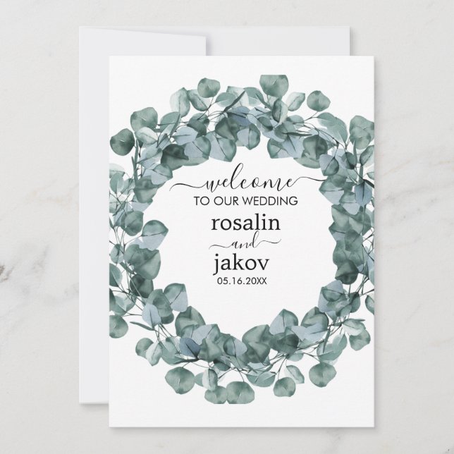Invitation Elegant Greenery Botanical wedding (Devant)
