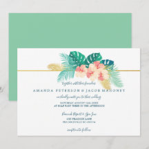 Elégant Hibiscus Hawaiian Hibiscus Mariage Invitat