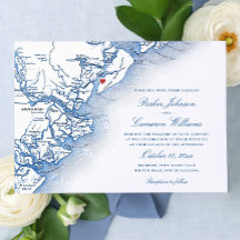 Elégant Hilton Head Island Map Marine Blue Mariage