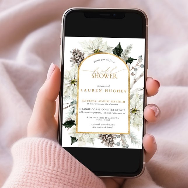 Invitation Elégant hiver À feuillage persistant Elégante Fête (Créateur téléchargé)