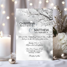 Élégant hiver Wonderland Snow Flakes MARIAGE