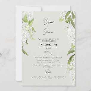 Invitation Élégant Hydrangea Blanc Fête de Mariage Beige II