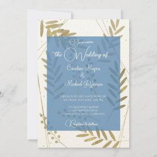 Invitation Elégant intemporel doux or floral Accents