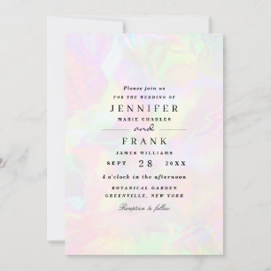 Invitation Élégant Iridescente Holographique Mariage moderne