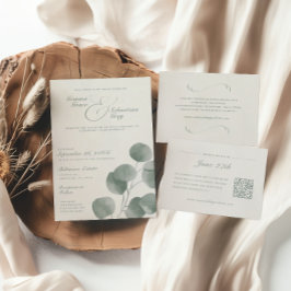 Invitation Élégant ivoire et Mariage botanique d'automne de S