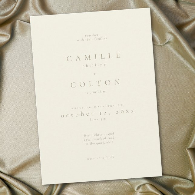 Invitation Elegant Ivory Cream Minimalist Wedding (Elegant Ivory Cream Minimalist Wedding Invitation)