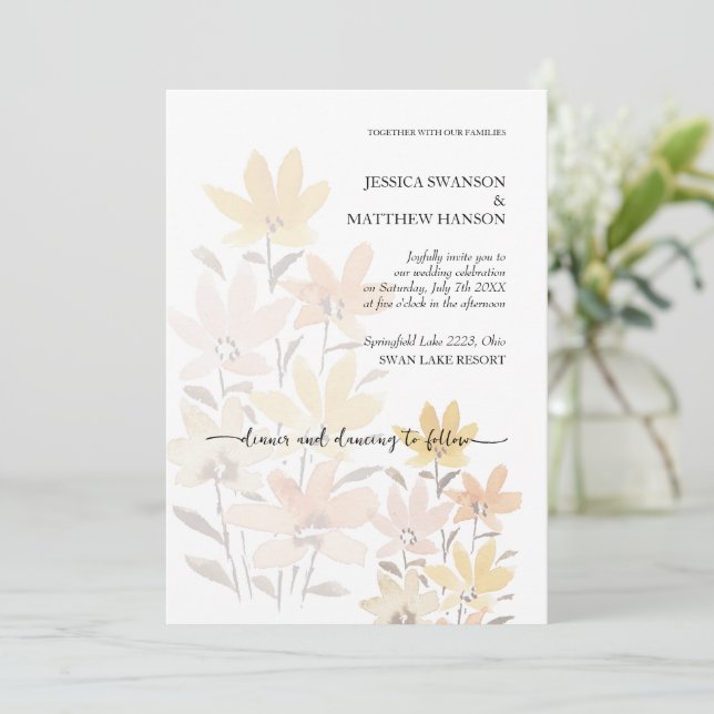 Invitation Elégant jardin fleuri romantique Boho (Debout devant)
