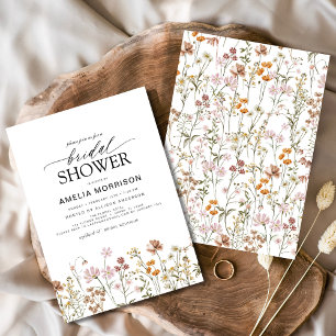 Invitation Elégant Jardin Fleurs Fête des mariées aquarelle
