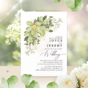 Invitation Elégant Jardin Gold Verdure Mariage Floral