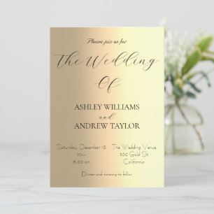 Invitation Elégant jaune Ombre Motif Mariage classique