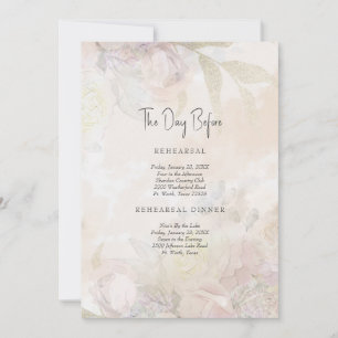 Invitation Élégant La Journée Avant Pale Floral Mariage