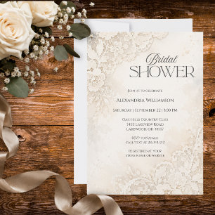 Invitation Élégant Lace Mariage Enterrement de Vie de Jeune F