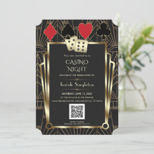 Invitation Élégant Las Vegas Casino Diplôme de nuit