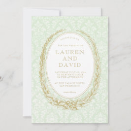 Invitation Elegant Laurel Wreath | Damas vert