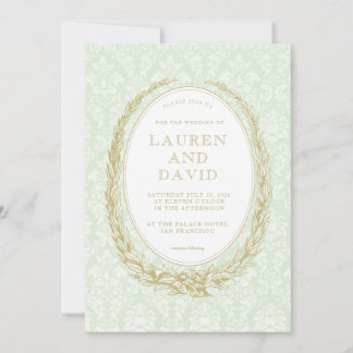 Invitation Elegant Laurel Wreath | Damas vert