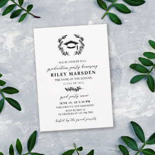 Invitation Elegant Laurel Wreath Graduation Party