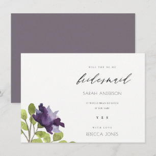 INVITATION ÉLÉGANT LAVANDE BLEU FLEUR AQUARELLE DEMOISELLE D'