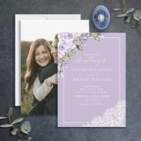 Élégant Lavande Lilac Rustique Mariage de dentelle